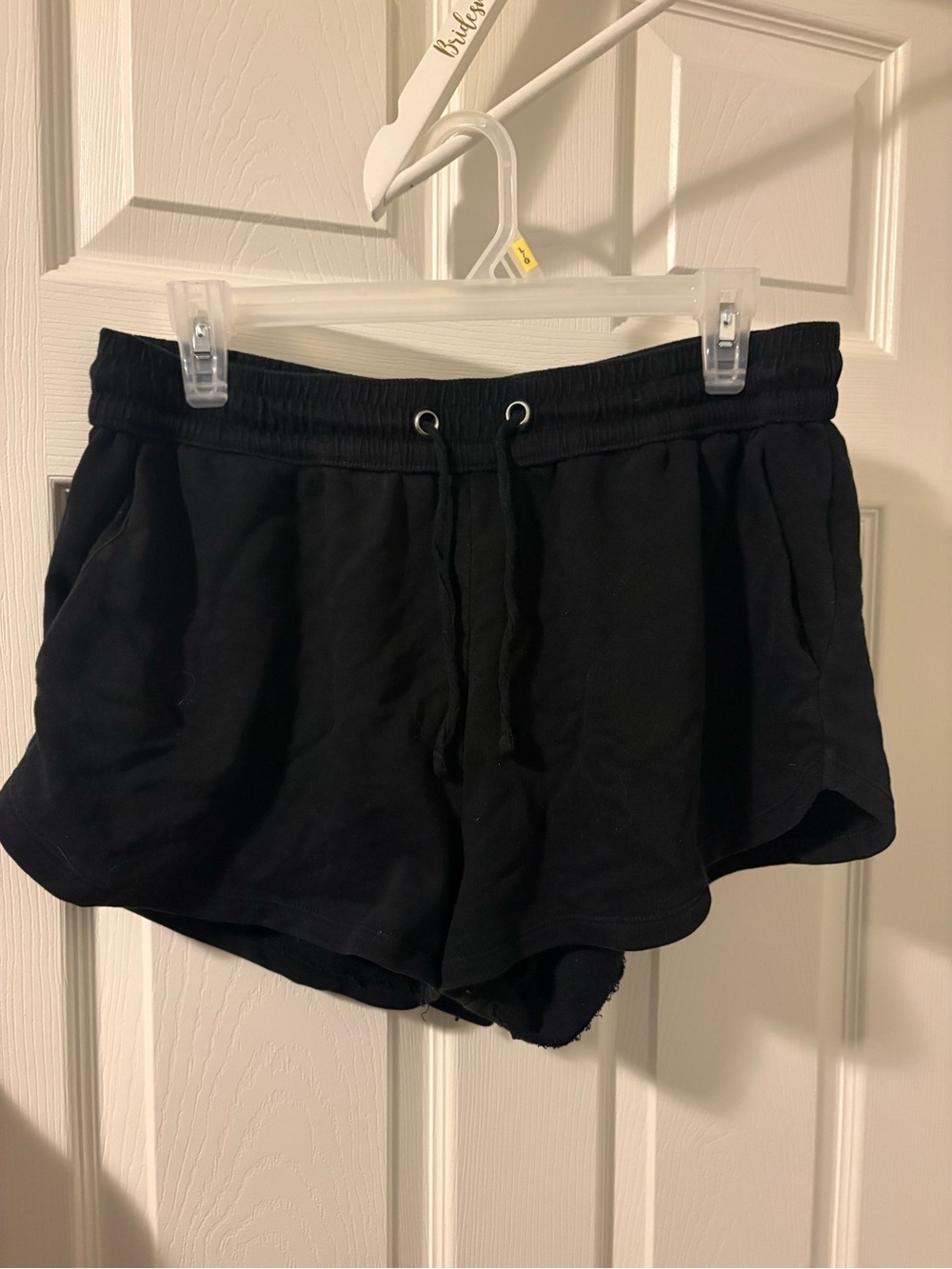 H&M Black Elastic Waist Athletic Shorts with Drawstring